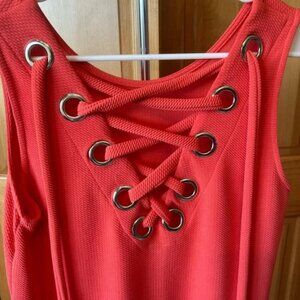 NWT Smash Orange Dress with Large Lace Up Detail in back